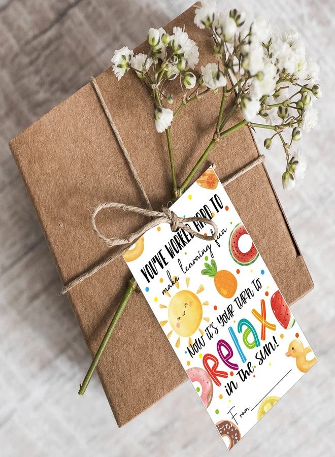 aPamr Summer Teacher Appreciation Gift Sunshine Writing Thank You Tag,Your Turn To Relax In The Sun Tag,End of School Year Tags Gift Tags,Thank You Gift Tags Card for Teacher - Image 4